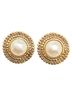 Chanel 100% Faux Pearl Gold Toned Chanel Round Earrings Gold Plated Faux Pearl Women's CHANEL One size - photo 1