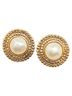 Chanel 100% Faux Pearl Gold Toned Chanel Round Earrings Gold Plated Faux Pearl Women's CHANEL One size - photo 2