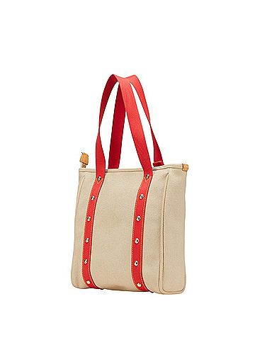 Louis Vuitton Louis Vuitton Antigua Cabas MM Tote Bag Shoulder M40035 Beige Red Canvas Leather Women's LOUIS VUITTON (view 2)