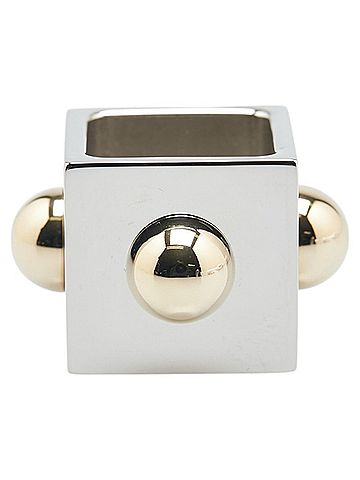 Hermès Hermes Cube Collier de Chien Scarf Ring Silver Gold Metal Plated Women's HERMES (view 2)