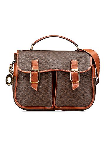 Céline Celine Macadam Handbag Shoulder Bag Brown PVC Leather Women's CELINE (view 1)