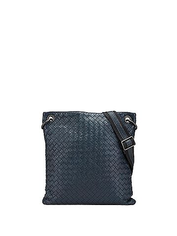 Bottega Veneta Bottega Veneta Intrecciato Shoulder Bag in Navy and Black Leather for Women (view 1)