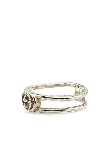 Gucci Gucci Interlocking G Slim Open Band Ring #15 SV925 Silver Women's GUCCI (view 2)