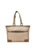 Salvatore Ferragamo Tan Salvatore Ferragamo Gancini Tote Bag AF-21 5372 Beige Brown Canvas Leather Women's One size - photo 1