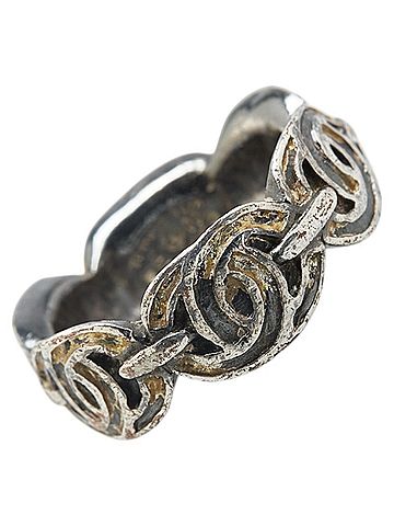 Chanel Chanel Coco Mark Ring, Silver Metal, Women's, CHANEL (view 1)
