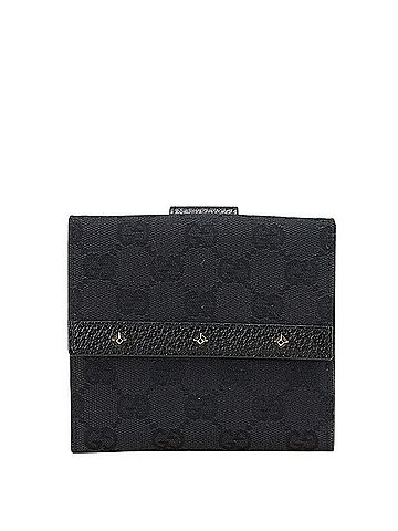 Gucci Gucci GG Canvas Studded Bifold Wallet 120922 Black Leather Women's GUCCI (view 1)