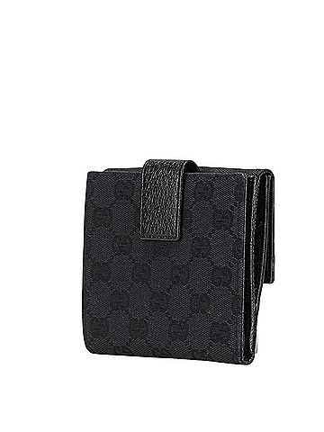 Gucci Gucci GG Canvas Studded Bifold Wallet 120922 Black Leather Women's GUCCI (view 2)