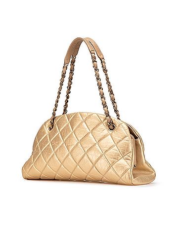 Chanel CHANEL Matelasse Coco Mark Chain Tote Bag, Gold Leather, Women's (view 2)