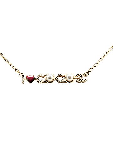 Chanel Chanel I LOVE COCO Coco Mark Necklace Gold Plated Fake Pearl Women's CHANEL (view 1)