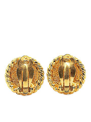 Chanel Chanel Coco Mark Round Earrings Gold Plated Women's CHANEL (view 2)