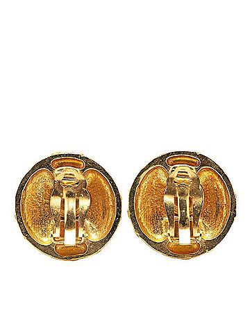 Chanel Chanel Color Stone Earrings Gold Plated Women's CHANEL (view 2)