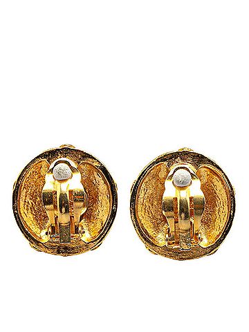 Chanel Chanel Coco Mark Flower Earrings Gold Plated Women's CHANEL (view 2)