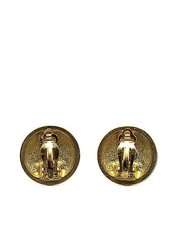 Chanel Vintage Chanel Coco Mark Earrings, Gold Plated, Women's, CHANEL (view 2)