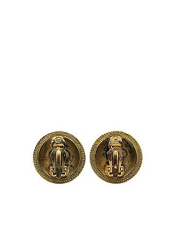Chanel Chanel Coco Mark Round Earrings Gold Plated Women's CHANEL (view 2)