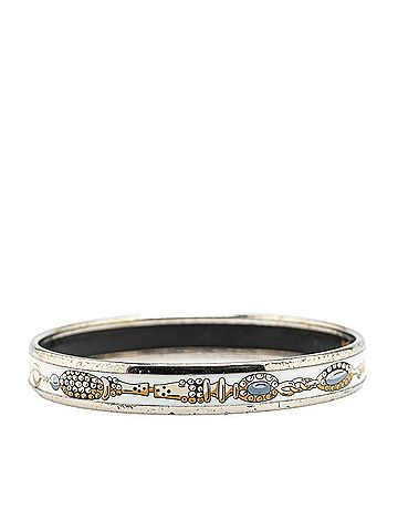 Hermès Hermes enamel bangle silver white multicolor metal women's HERMES (view 2)