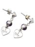 Gucci 100% Sterling Silver Purple Gucci Heart Motif Earrings in Silver and Purple with Amethyst, SV925, for Women. One size - photo 1