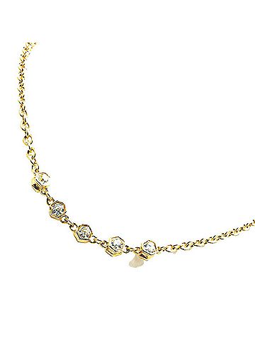 Chanel Chanel Rhinestone Necklace Gold Plated Women's CHANEL (view 1)