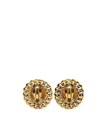 Chanel Chanel Coco Mark Matelasse Chain Earrings Gold Plated Women's CHANEL (view 2)