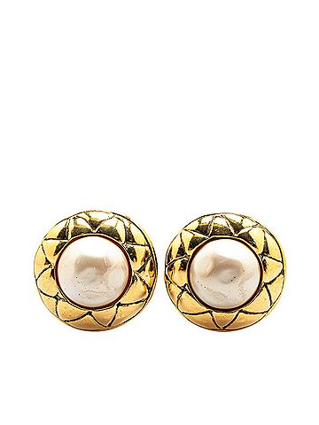 Chanel Chanel Earrings Gold Plated Fake Pearl Women's CHANEL (view 1)