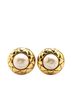 Chanel 100% Pearl Gold Toned Chanel Earrings Gold Plated Fake Pearl Women's CHANEL One size - photo 1