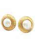 Chanel 100% Faux Pearl Gold Toned Chanel Round Earrings Gold Plated Faux Pearl Women's CHANEL One size - photo 1