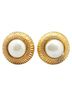 Chanel 100% Faux Pearl Gold Toned Chanel Round Earrings Gold Plated Faux Pearl Women's CHANEL One size - photo 2