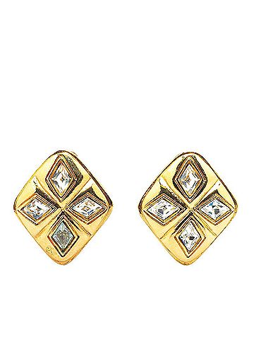 Chanel Chanel Bijou Diamond Earrings Gold Plated Women's CHANEL (view 1)