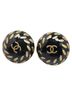 Chanel 100% Other Black Chanel Coco Mark Earrings Black Gold Plastic Plated Women's CHANEL One size - photo 1