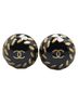 Chanel 100% Other Black Chanel Coco Mark Earrings Black Gold Plastic Plated Women's CHANEL One size - photo 2