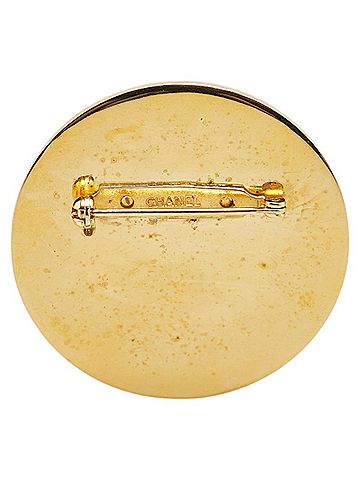 Chanel Chanel Brooch Gold Black Plated Women's CHANEL (view 2)