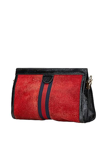 Gucci Gucci Ophidia Chain Shoulder Bag 503876 Red Black Navy Leather Suede Women's GUCCI (view 2)
