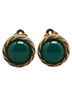 Chanel 100% Metal Green Chanel Round Stone Earrings Gold Green Plated Women's CHANEL One size - photo 2