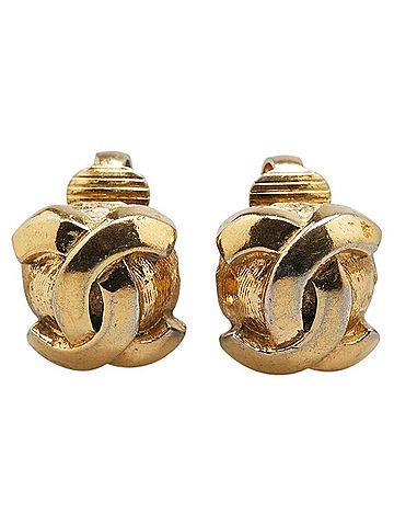 Chanel Chanel Coco Mark Earrings Gold Plated Women's CHANEL (view 2)