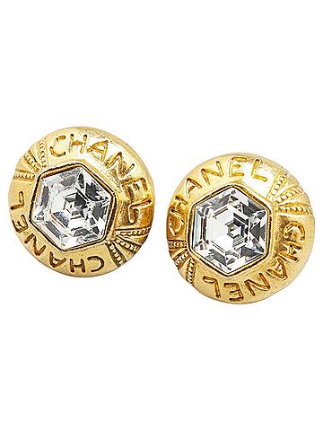 Chanel Chanel Coco Mark Earrings Gold Plated Women's CHANEL (view 1)