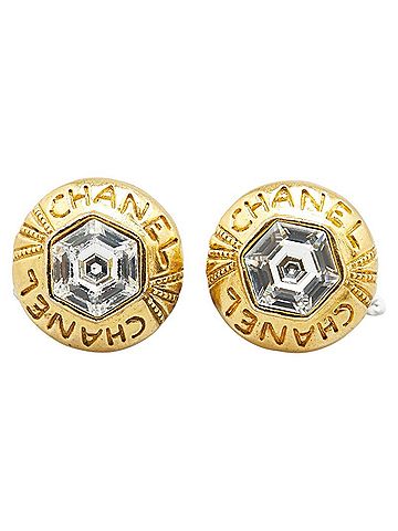 Chanel Chanel Coco Mark Earrings Gold Plated Women's CHANEL (view 2)