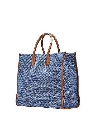 Michael Kors Michael Kors Mirella Large North South Tote Bag, 2-Way Shoulder Blue/Brown Denim/Leather, Women's. (view 2)