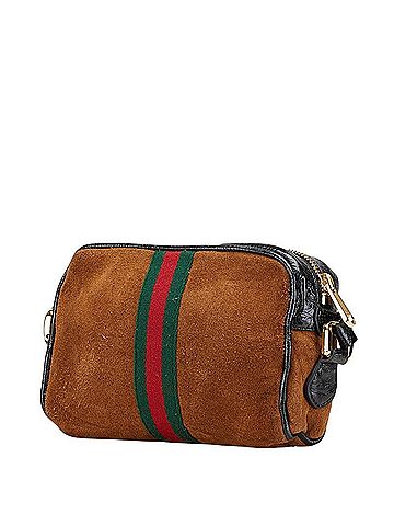 Gucci Gucci Shelly Ophidia Shoulder Bag 573321 Brown Black Suede Enamel Women's GUCCI (view 2)