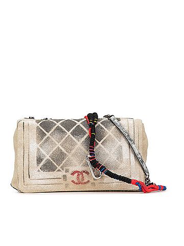 Chanel CHANEL Coco Mark Graffiti Act II Chain Shoulder Bag, Beige Canvas, Women's (view 1)