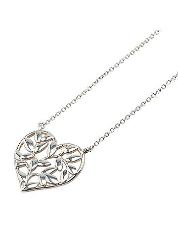 Tiffany Tiffany & Co. Olive Leaf Heart Motif Necklace in 925 Sterling Silver for Women. (view 1)