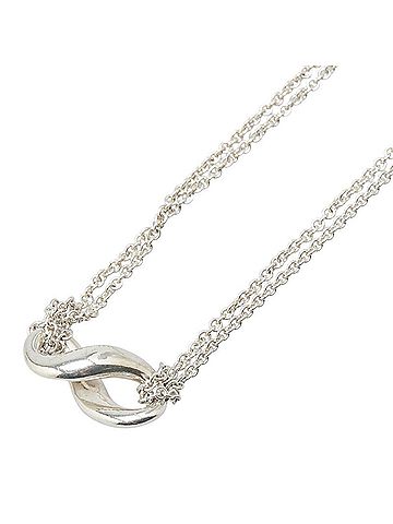 Tiffany Tiffany & Co. Infinity Necklace, Double Chain, SV925 Silver, Women's (view 1)