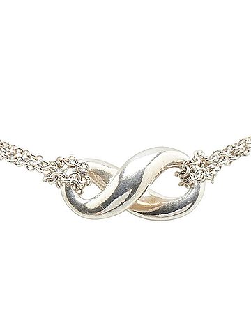 Tiffany Tiffany & Co. Infinity Necklace, Double Chain, SV925 Silver, Women's (view 2)