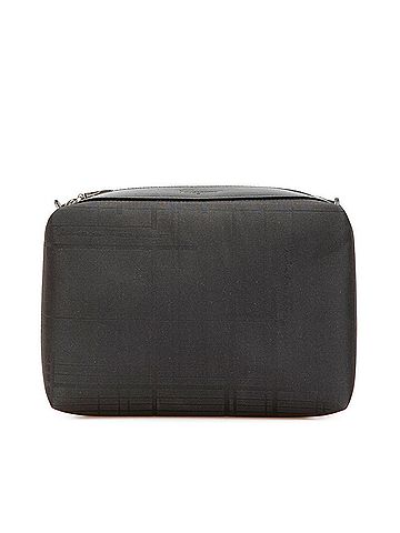 Salvatore Ferragamo Salvatore Ferragamo logo pouch in black nylon and leather for women. (view 1)