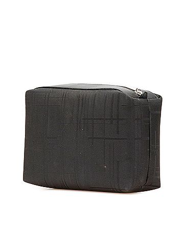 Salvatore Ferragamo Salvatore Ferragamo logo pouch in black nylon and leather for women. (view 2)