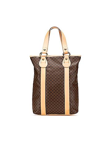 Céline Celine Macadam Tote Bag, Brown Leather, Women's, CELINE (view 1)