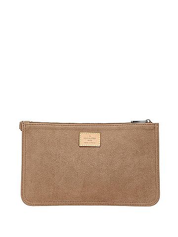 Louis Vuitton Louis Vuitton pouch, small accessory case, gray suede, women's, LOUIS VUITTON (view 1)