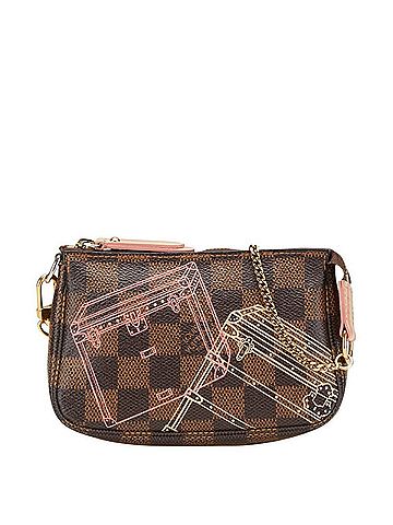 Louis Vuitton Louis Vuitton Damier Mini Pochette Accessory Pouch N41433 Brown PVC Leather Women's LOUIS VUITTON (view 1)