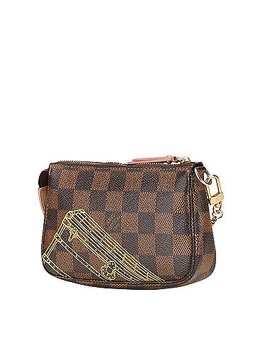 Louis Vuitton Louis Vuitton Damier Mini Pochette Accessory Pouch N41433 Brown PVC Leather Women's LOUIS VUITTON (view 2)