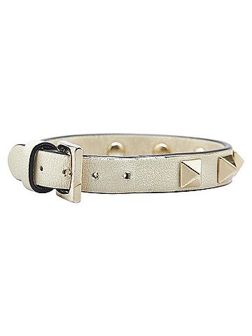Valentino Valentino Rockstud Bracelet in White Gold Plated Leather for Women (view 2)