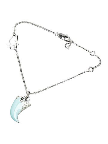 Christian Dior Christian Dior Dior logo fang motif bracelet in silver and turquoise blue metal for women. (view 1)
