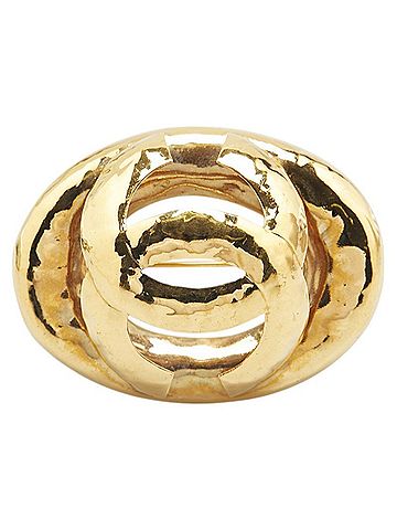 Chanel Chanel Coco Mark Oval Circle Brooch Gold Plated Women's CHANEL (view 1)
